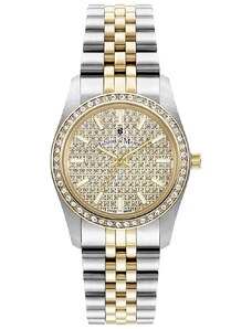 JACQUES DU MANOIR Inspiration Glamour JWL01103 Crystals Two Tone Stainless Steel Bracelet
