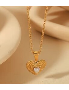 RIBBED HEART NECKLACE