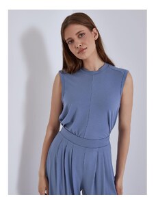 Celestino Αμάνικη μπλούζα με διακοσμητική ραφή μπλε ραφ για Γυναίκα