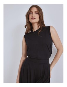Celestino Αμάνικη μπλούζα με διακοσμητική ραφή μαυρο για Γυναίκα