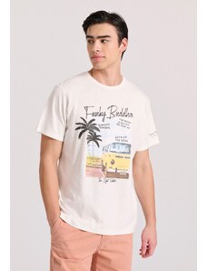 FUNKY BUDDHA T-shirt με τύπωμα σε vintage look