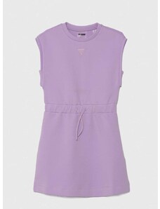 Παιδικό φόρεμα Guess χρώμα: μοβ