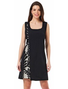 ANNA RAXEVSKY Μαύρο αμάνικο φόρεμα με μαύρη δαντέλα D24116, Χρώμα Μπλέ, Μέγεθος S