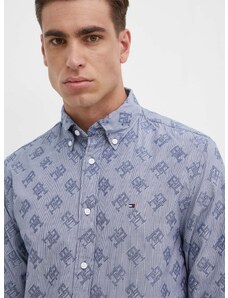 Βαμβακερό πουκάμισο Tommy Hilfiger ανδρικό, χρώμα: ναυτικό μπλε, MW0MW34557