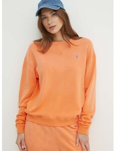 Βαμβακερή μπλούζα Polo Ralph Lauren γυναικεία, χρώμα: πορτοκαλί, 211935582