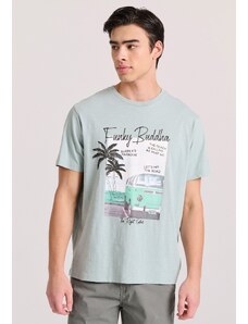FUNKY BUDDHA T-shirt με τύπωμα σε vintage look