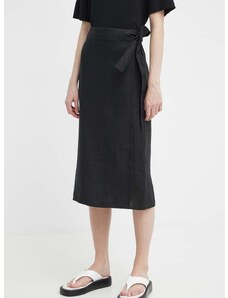 Λινή φούστα Marc O'Polo χρώμα: μαύρο, 404064520219