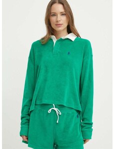 Longsleeve Polo Ralph Lauren χρώμα: πράσινο, 211936223