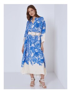 Celestino Εμπριμέ φόρεμα με γιακά μπλε για Γυναίκα
