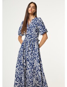 KATELONDON Φόρεμα κρουαζέ με floral μοτίβο - Μπλε