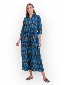 Rima beachworld γυναικειο φορεμα βαμβακερο με τρουακαρ μανικι 3503 rima - Μπλε