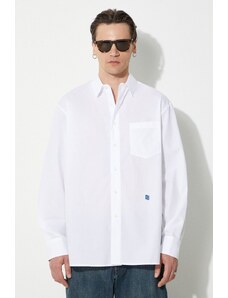 Βαμβακερό πουκάμισο Ader Error TRS Tag Shirt ανδρικό, χρώμα: άσπρο, BMSGFYSH0101