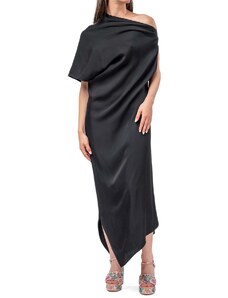 KOURBELA Φορεμα "Luxurious Drapery" Asymmetric Mini Dress S24330 12052-black