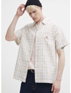 Βαμβακερό πουκάμισο Dickies SURRY ανδρικό, χρώμα: μπεζ, DK0A4YS5