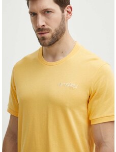 Αθλητικό μπλουζάκι adidas TERREX Xploric χρώμα: κίτρινο, IN4616