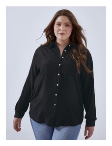 Celestino Μονόχρωμο πουκάμισο με τσέπη μαυρο για Γυναίκα
