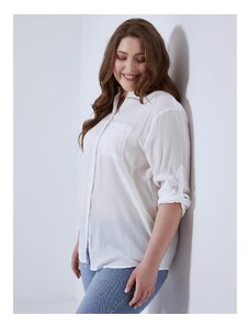 Celestino Μονόχρωμο πουκάμισο με τσέπη λευκο για Γυναίκα