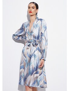 KATELONDON Φόρεμα κρουαζέ με γυαλιστερή όψη - Μπλε