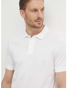 Βαμβακερό μπλουζάκι πόλο BOSS χρώμα: άσπρο, 50511588