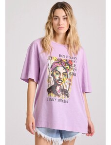 FUNKY BUDDHA Loose fit t-shirt με bohemian τύπωμα