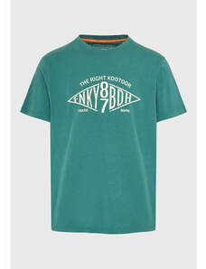 Funky Buddha ανδρικό βαμβακερό t-shirt πράσινο FBM009-098-04-palm