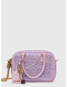 Τσάντα σουέτ Pinko χρώμα: μοβ, 102791 A1KO