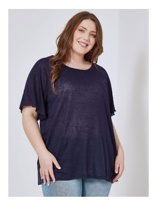 Celestino Κοντομάνικη μπλούζα με ανοίγματα στο πλάι σκουρο μπλε για Γυναίκα