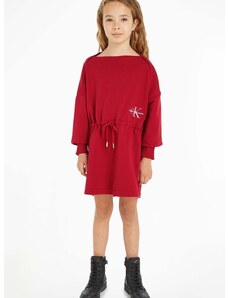 Παιδικό φόρεμα Calvin Klein Jeans χρώμα: κόκκινο