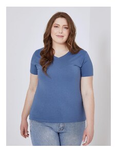 Celestino T-shirt με v λαιμόκοψη μπλε ραφ για Γυναίκα