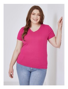 Celestino T-shirt με v λαιμόκοψη φουξια για Γυναίκα
