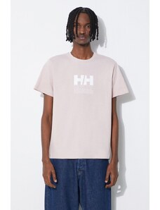 Βαμβακερό μπλουζάκι Helly Hansen χρώμα ροζ 53936