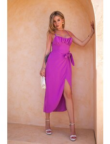Joy Fashion House Mullins μίντι φόρεμα με όψη λινό λιλά