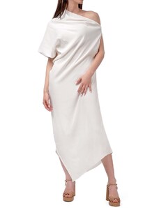 KOURBELA Φορεμα "Luxurious Drapery" Asymmetric Mini Dress S24330 12465-offwhite