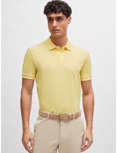 Boss Polo μπλούζα Pallas κανονική γραμμή κίτρινο βαμβακερό