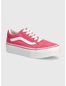 Παιδικά πάνινα παπούτσια Vans UY Old Skool Platform χρώμα: ροζ