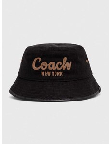 Τζιν καπέλο Coach χρώμα: μαύρο