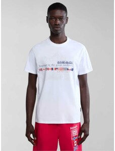 Napapijri T-shirt κανονική γραμμή λευκό βαμβακερό