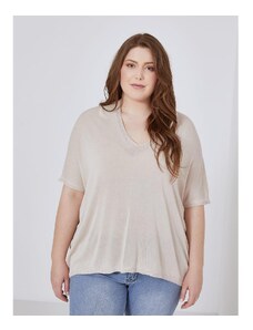 Celestino Oversized μπλούζα λεπτής πλέξης μπεζ για Γυναίκα