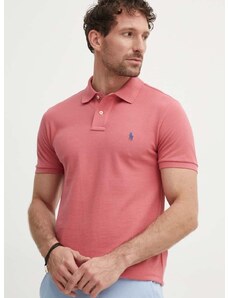 Βαμβακερό μπλουζάκι πόλο Polo Ralph Lauren χρώμα: ροζ, 710536856