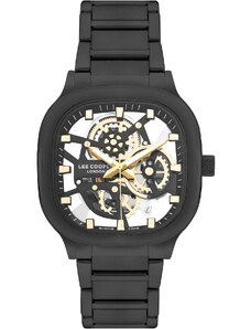 LEE COOPER Mens - LC07974.650, Black case with Stainless Steel Bracelet