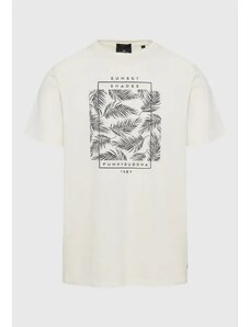 Funky Buddha ανδρικό βαμβακερό t-shirt εκρού FBM009-065-04-off