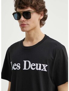 Βαμβακερό μπλουζάκι Les Deux ανδρικό, χρώμα: μαύρο, LDM101180