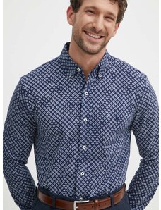 Βαμβακερό πουκάμισο Polo Ralph Lauren ανδρικό, χρώμα: ναυτικό μπλε, 710935985