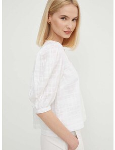 Βαμβακερή μπλούζα Barbour Modern Heritage γυναικεία, χρώμα: άσπρο, LSH1592