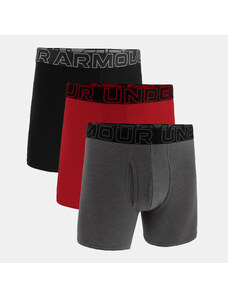 UNDER ARMOUR PERFORMANCE COTTON 6IN BOXERJOCK 3-PACK ΓΚΡΙ