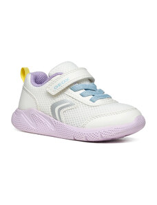 Geox B Sprintye G.D White/Multi Παιδικά Ανατομικά Sneakers Λευκά (B454TD 01454 C0653)