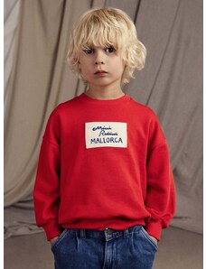 Παιδική βαμβακερή μπλούζα Mini Rodini Mallorca χρώμα: κόκκινο