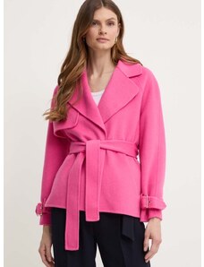 Μάλλινο μπουφάν Liu Jo χρώμα: ροζ