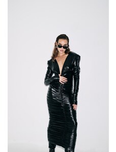 Islandboutique Victoria Dress Metallic Black