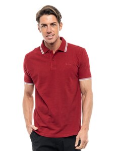 Biston Ανδρικό Polo T-shirt με ρίγα Κόκκινο
